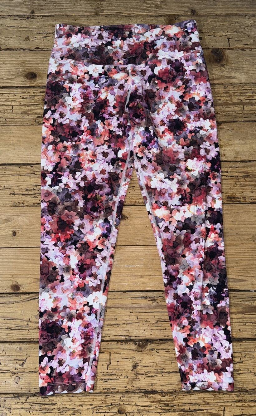 Soft Surroundings Womens Size M Floral Watercolor Scalloped Leggings